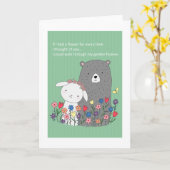 Carte Ours & Lapin Mignon Je t'aime Saint-Valentin (Fleur jaune)