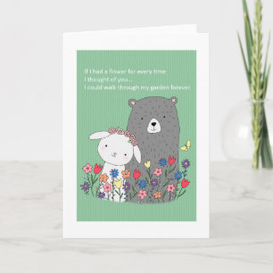 Carte Ours & Lapin Mignon Je t'aime Saint-Valentin