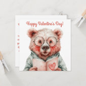 Carte Ours Livresque de la Saint-Valentin (Devant/Arrière en situation)