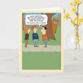 Carte Ours masquant mignon et drôle Anniversaire (Fleur jaune)