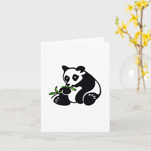 Carte Ours mignon PANDA - Graphique animal en danger - (Fleur jaune)