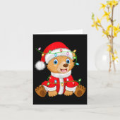 Carte Ours Noël Éclairage Père Noël Costume Ours Noël (Fleur jaune)