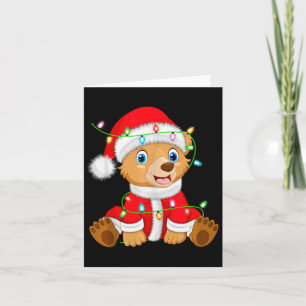 Carte Ours Noël Éclairage Père Noël Costume Ours Noël
