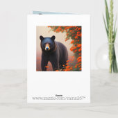 Carte Ours noir dans des fleurs orange  (Dos)
