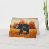 Carte Ours noir en forêt d'automne (Devant)