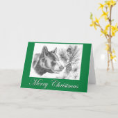 Carte Ours noir et sapin de Noël (Fleur jaune)