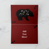 Carte Ours Noir Ourson Ourson Ourson Ours Empreintes de (Intérieur)
