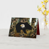 Carte Ours Noir Ourson Ourson Ourson Ours Empreintes de (Fleur jaune)