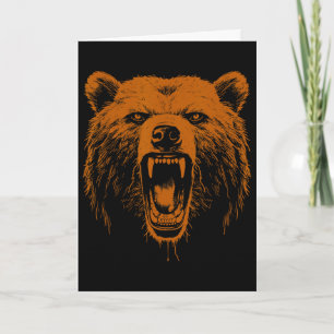 Carte Ours orange en colère Ours grizzly Randonnée Campi