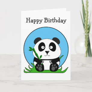 Carte Ours panda d'anniversaire mignon