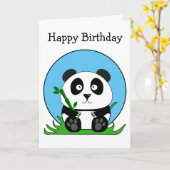 Carte Ours panda d'anniversaire mignon (Fleur jaune)