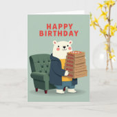Carte Ours Pile de Cadeaux (Fleur jaune)