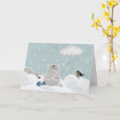 Carte Ours polaire (Fleur jaune)