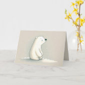 Carte Ours Polaire D'Anniversaire Dans Les Snowflakes (Fleur jaune)