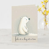 Carte Ours Polaire Dans Les Snowflakes (Fleur jaune)