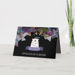 Carte Ours polaire de Noël en polygone Personnalisé