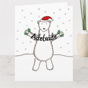 Carte Ours polaire de Noël personnalisé