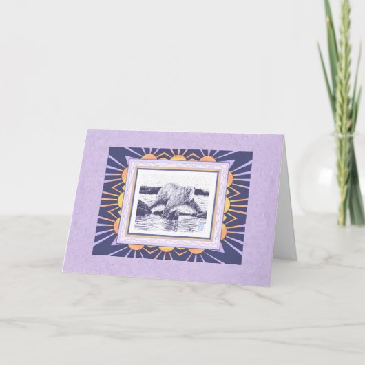 Carte Ours polaire et soleil arctique (Devant)