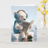 Carte Ours polaire Humour d'anniversaire (Fleur jaune)