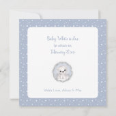 Carte Ours polaire mignon Bébé garçon grossesse faire-pa (Dos)