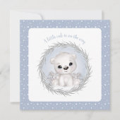 Carte Ours polaire mignon Bébé garçon grossesse faire-pa (Devant)