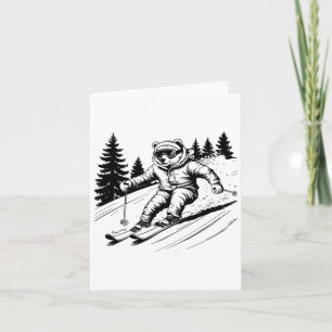 Carte Ours Polaire Mignon Glace Ski Skiing Neige Vacance