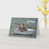 Carte Ours retraité en bateau à roues (Fleur jaune)