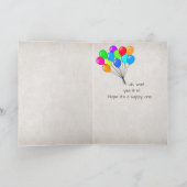 Carte ours souriant à l'anniversaire rouillé du canot (Intérieur)