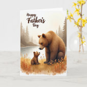 Carte Ourson d'Affection Fête des Pères (Fleur jaune)