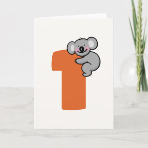 Carte Ourson Koala Mignon Un An Douce Première Année