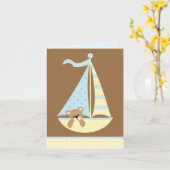 Carte Ourson Marin Bébé (Fleur jaune)