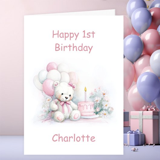 Carte Ourson Mignon 1er Anniversaire