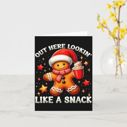Carte Out Here Looking Like A Snack Funny Boujee Xmas Gi (Fleur jaune)