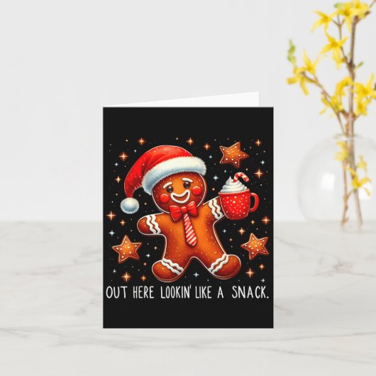 Carte Out Here Looking Like A Snack Funny Boujee Xmas Gi (Fleur jaune)