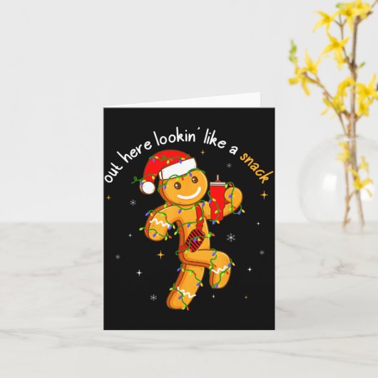 Carte Out Here Looking Like A Snack Funny Boujee Xmas Gi (Fleur jaune)