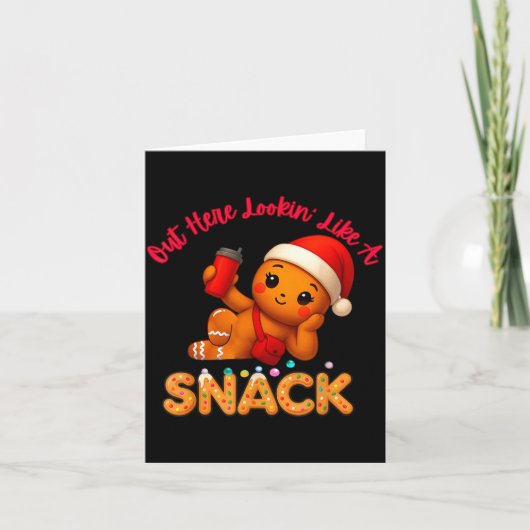 Carte Out Here Looking Like A Snack Funny Xmas Light Gin (Devant)