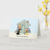 Carte Out of Office Funny Dog Greeting Card (Fleur jaune)