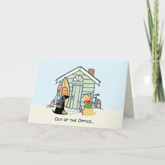 Carte Out of Office Funny Dog Greeting Card (Devant)