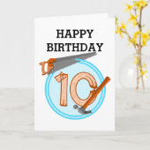 Carte Outil de construction de garçon de 10 ans concepti (Fleur jaune)