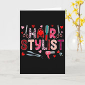 Carte Outils de coiffeur Saint-Valentin léopard mignon I (Fleur jaune)