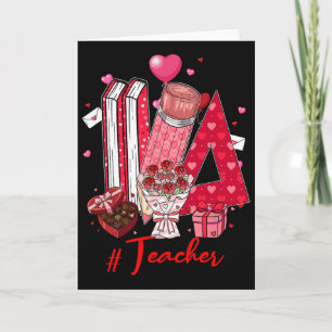 Carte Outils de professeur cœurs fleurs blague de la Sai