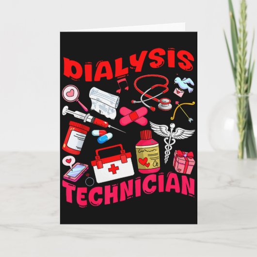 Carte Outils de travail d'infirmière technicienne de dia (Devant)