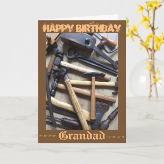 Carte Outils en bois (Fleur jaune)