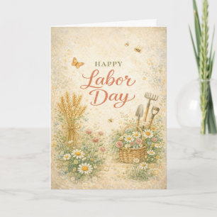 Carte Outils floraux pour jardiniers Bonne fête du Trava