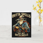 Carte Outta Spells But Not Outta Shells Wizard Fantasy M (Fleur jaune)
