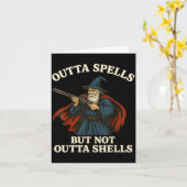 Carte Outta Spells But Not Outta Shells Wizard Fantasy M (Fleur jaune)