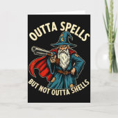 Carte Outta Spells But Not Outta Shells Wizard Fantasy M (Devant)