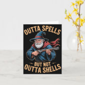 Carte Outta Spells But Not Outta Shells Wizard Fantasy M (Fleur jaune)