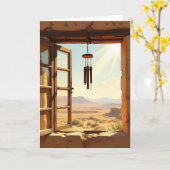 Carte Ouvrir la fenêtre dans le désert | Joyeux annivers (Fleur jaune)