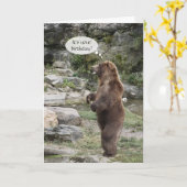 Carte Ovation debout d'ours grizzly (Fleur jaune)
